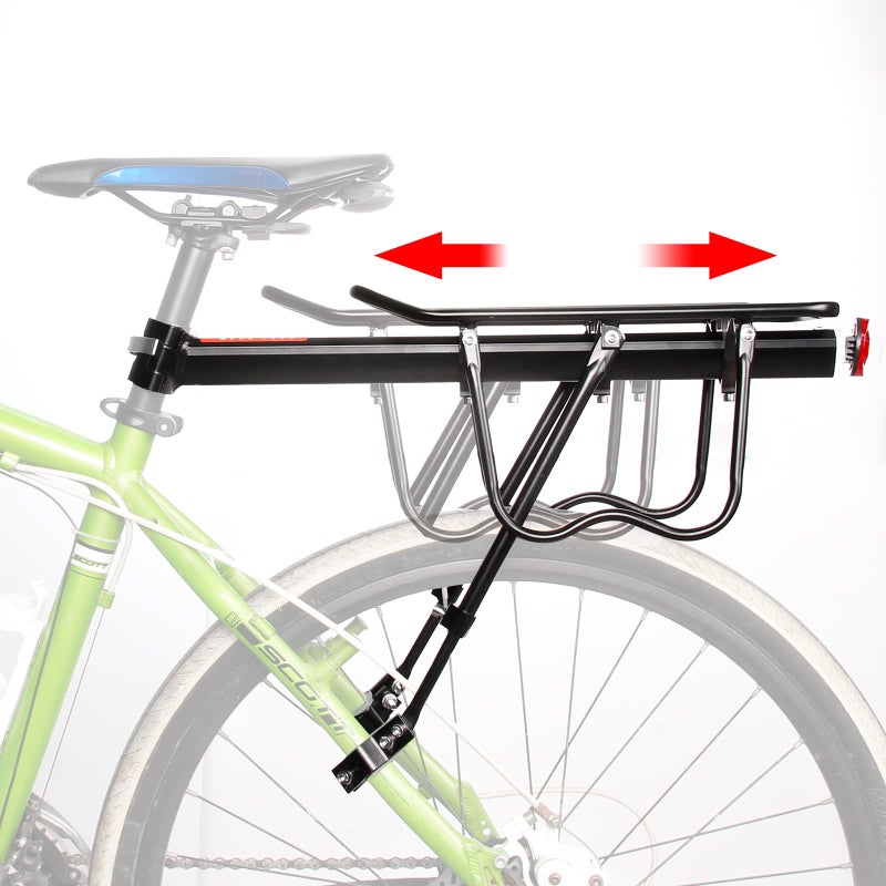 HOMEE Rear Bike Rack, 110 lbs / 50KGS Bike Cargo Racks Frame Aluminum Alloy Universal Adjustable Cycling Equipment Stand Footstock Bicycle Luggage Carrier with Tools and Reflector for 26"-29" Frames - Image 4
